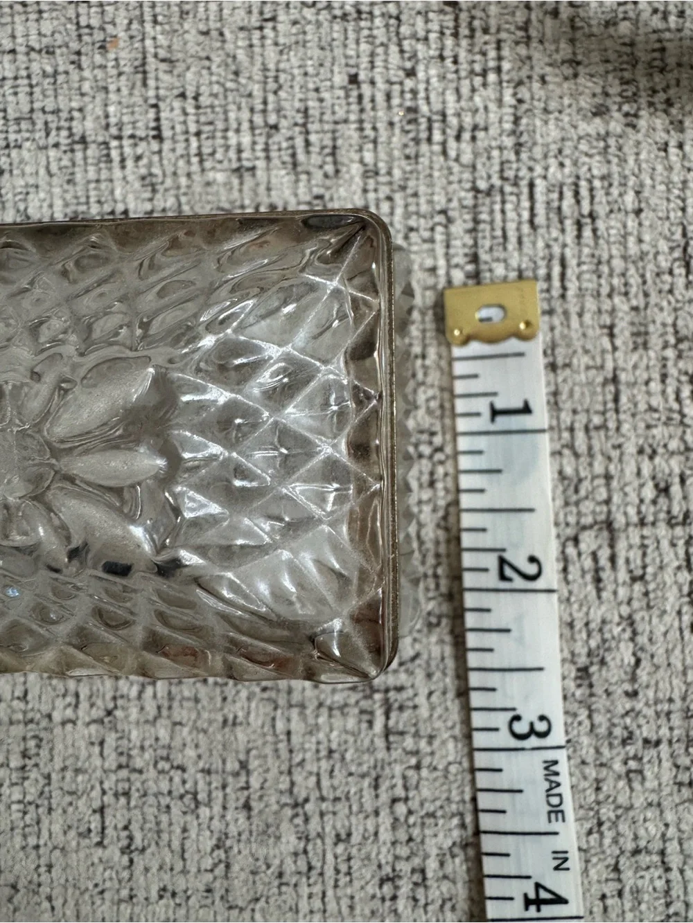 Vintage Jewelry Trinket Box with Gold Accents - Clear